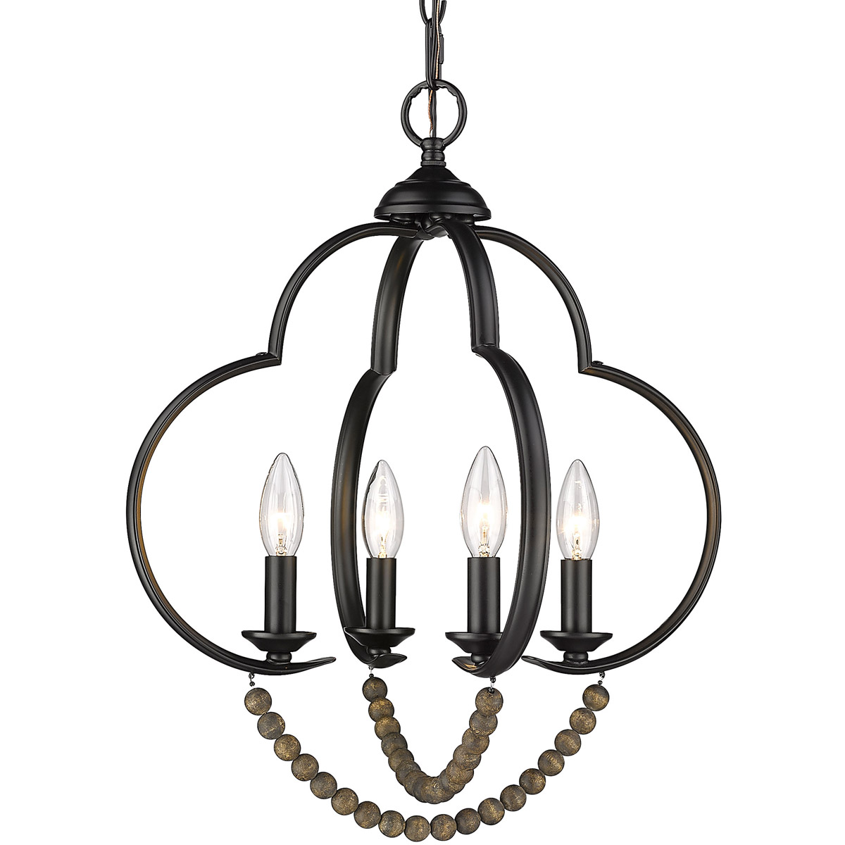 Flori 4 Light 17 inch Matte Black Pendant Ceiling Light